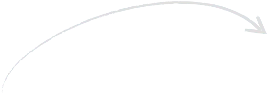 White curved arrow pointing down-left across a teal background.